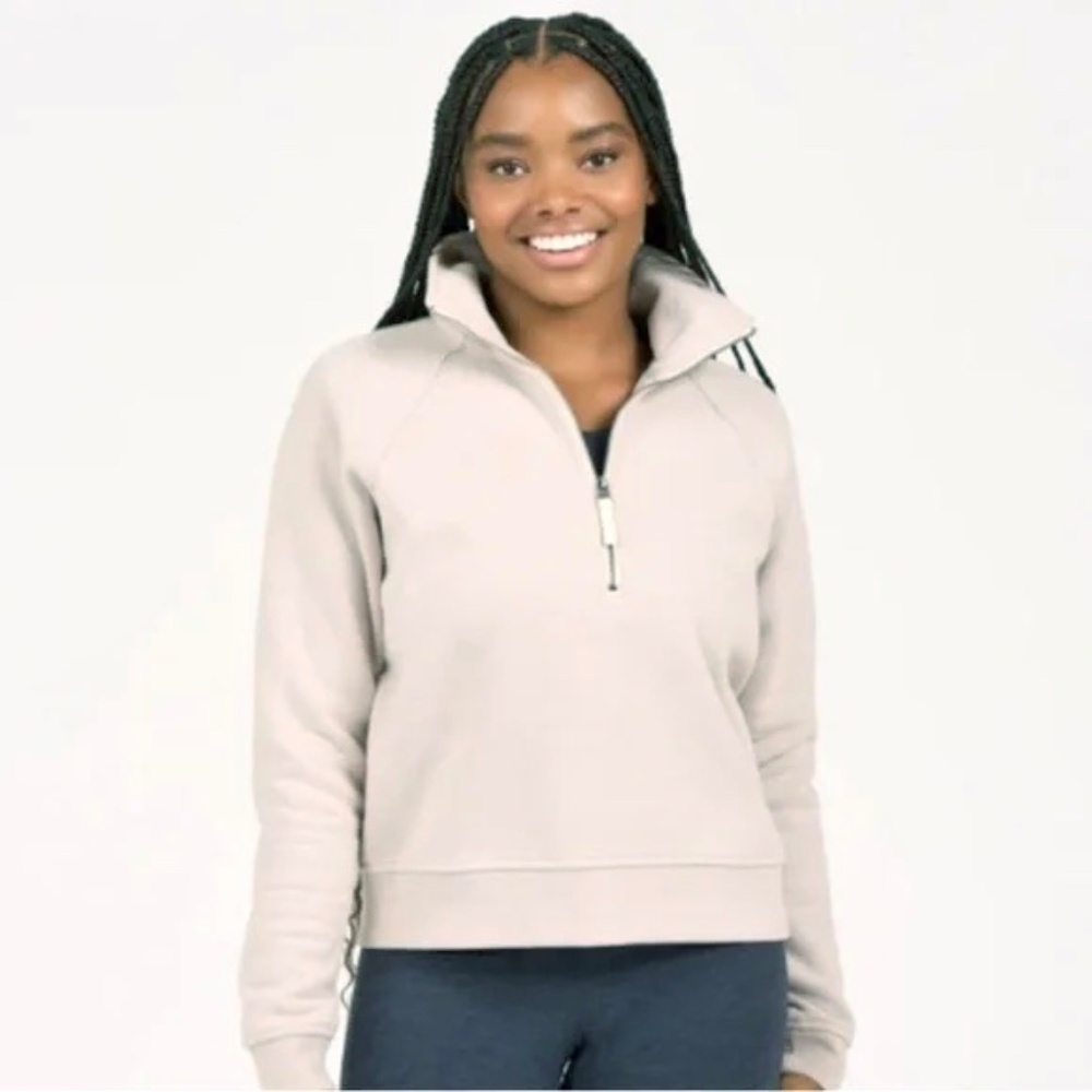 VUORI Restore Half Zip Pullover in Ivory -  L